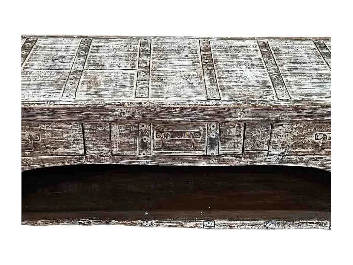 Meuble bas en bois, fabriqué artisanalement, 165-175x45x57 cm