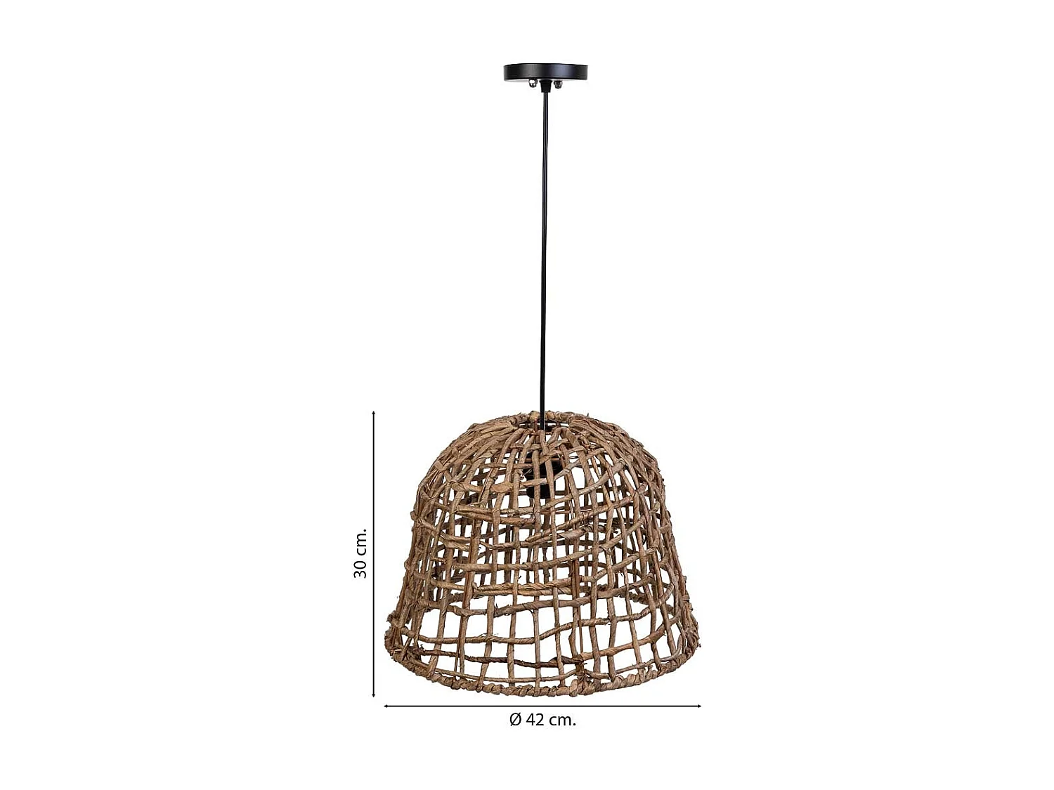 Lampada da soffitto in foglia di banano marrone naturale, D42x30h cm
