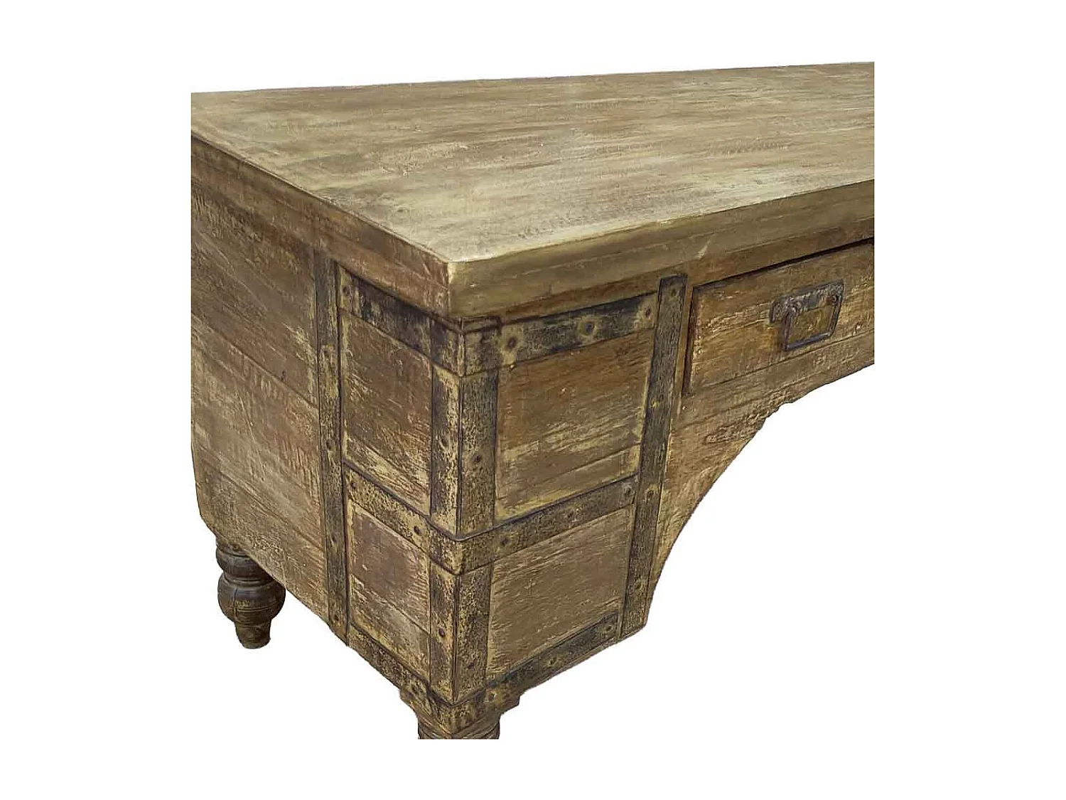 Meuble bas en bois, fabriqué artisanalement, 165-175x45x57 cm