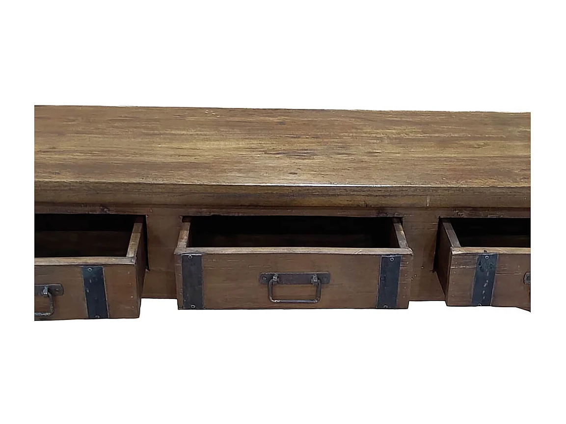 Meuble bas en bois, fabriqué artisanalement, 165-175x45x57 cm