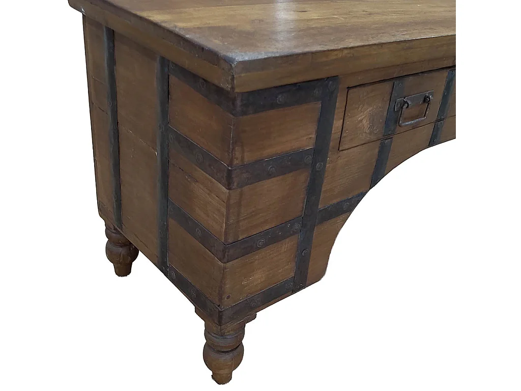 Meuble bas en bois, fabriqué artisanalement, 165-175x45x57 cm