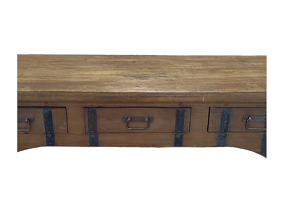 Meuble bas en bois, fabriqué artisanalement, 165-175x45x57 cm