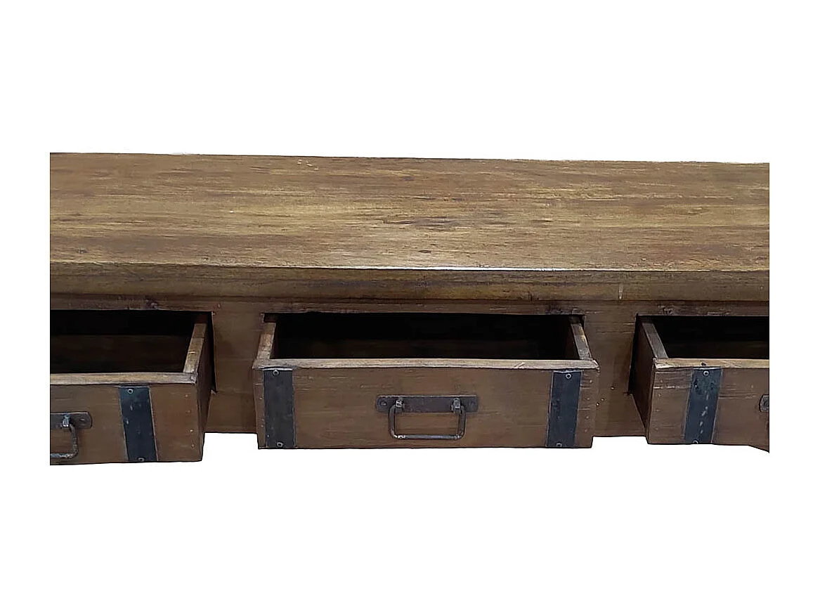 Meuble bas en bois, fabriqué artisanalement, 165-175x45x57 cm