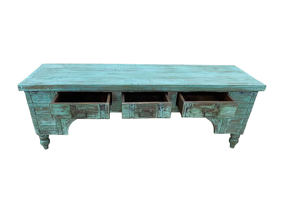 Mueble bajo de madera artesanal 165-175x45x57h cm