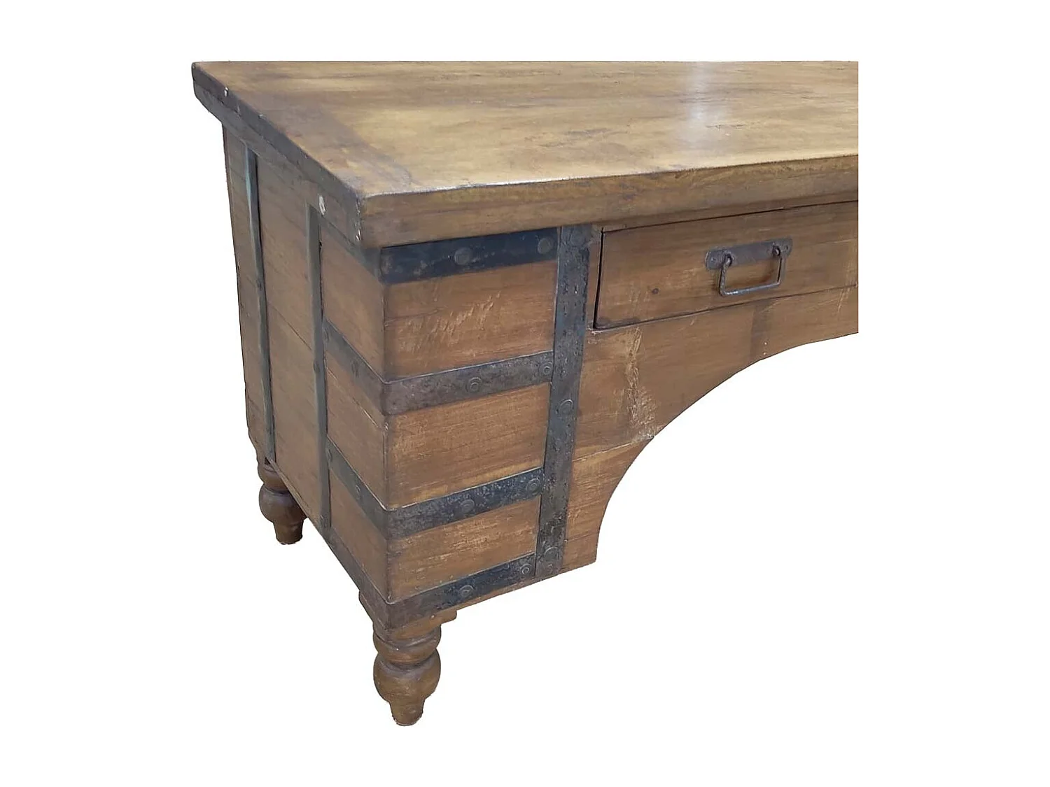 Meuble bas en bois, fabriqué artisanalement, 165-175x45x57 cm