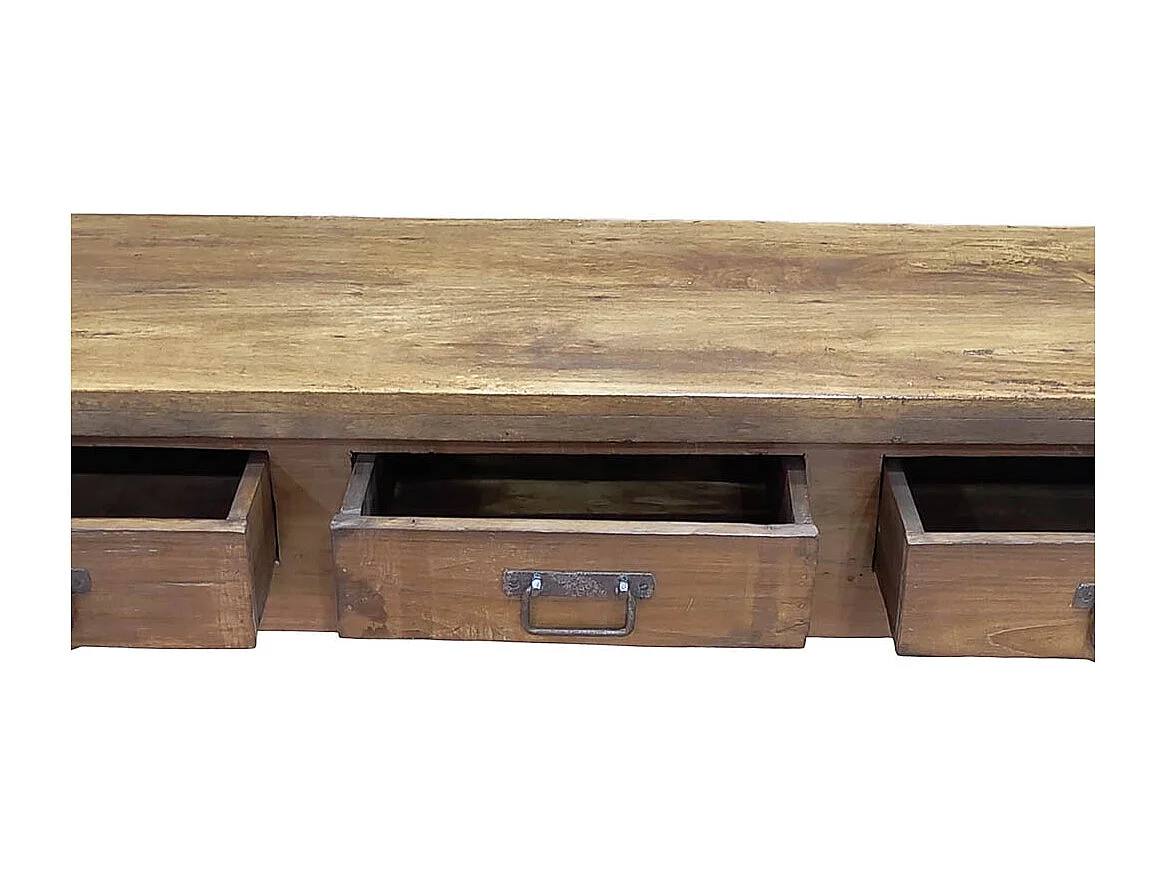 Meuble bas en bois, fabriqué artisanalement, 165-175x45x57 cm