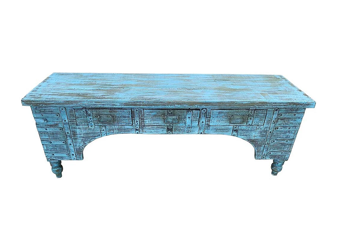 Meuble bas en bois, fabriqué artisanalement, 165-175x45x57 cm