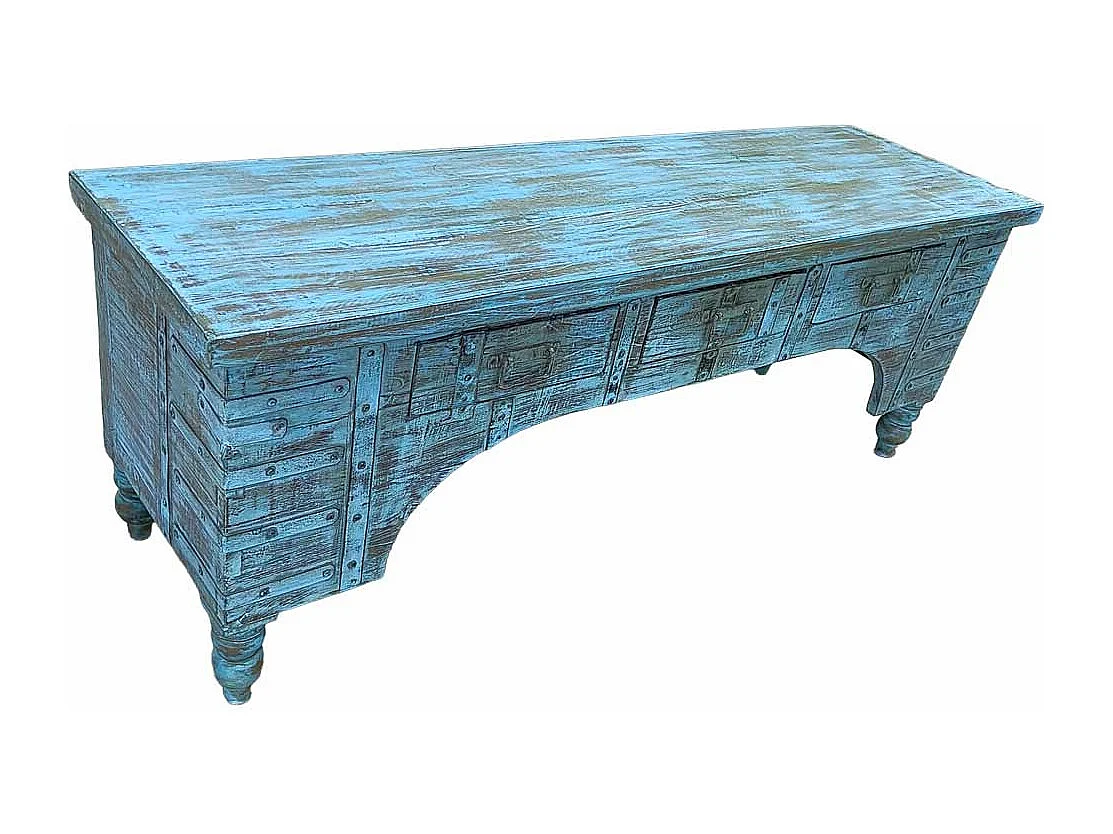 Meuble bas en bois, fabriqué artisanalement, 165-175x45x57 cm