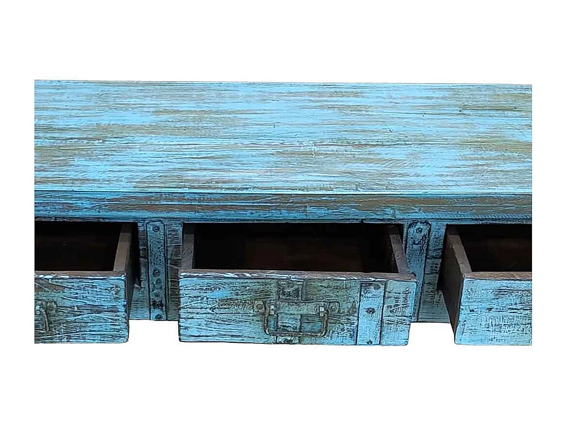 Meuble bas en bois, fabriqué artisanalement, 165-175x45x57 cm