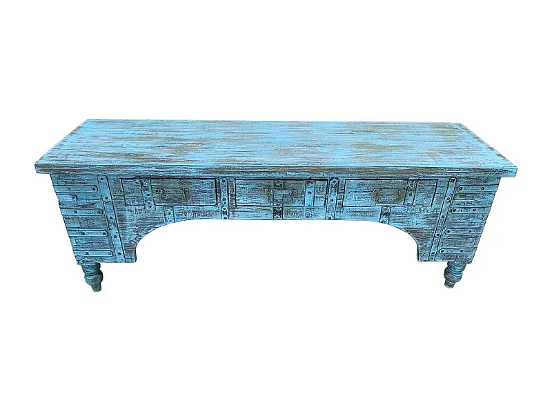 Meuble bas en bois, fabriqué artisanalement, 165-175x45x57 cm