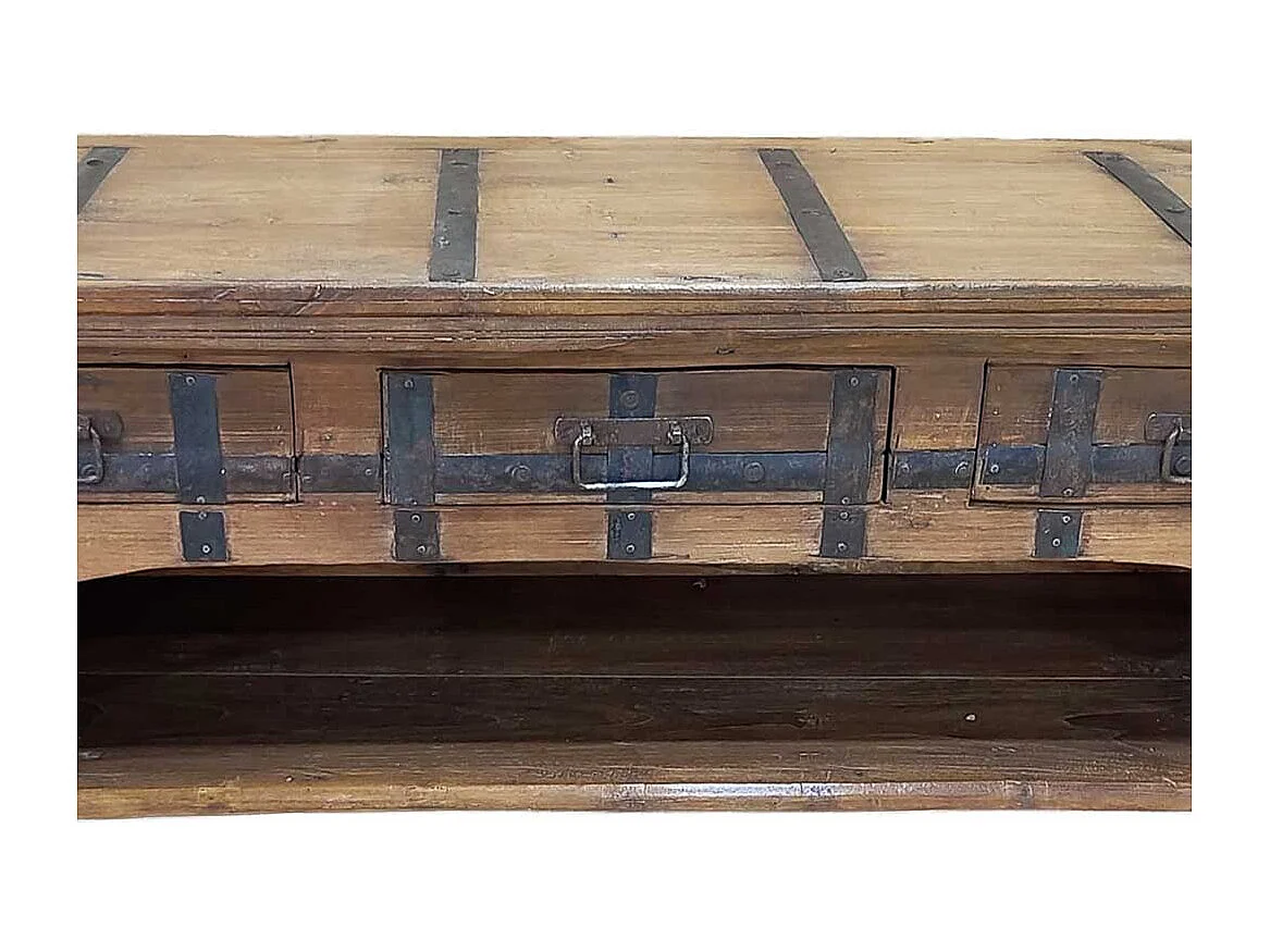 Mobile basso artigianale in legno 165-175x45x57h cm