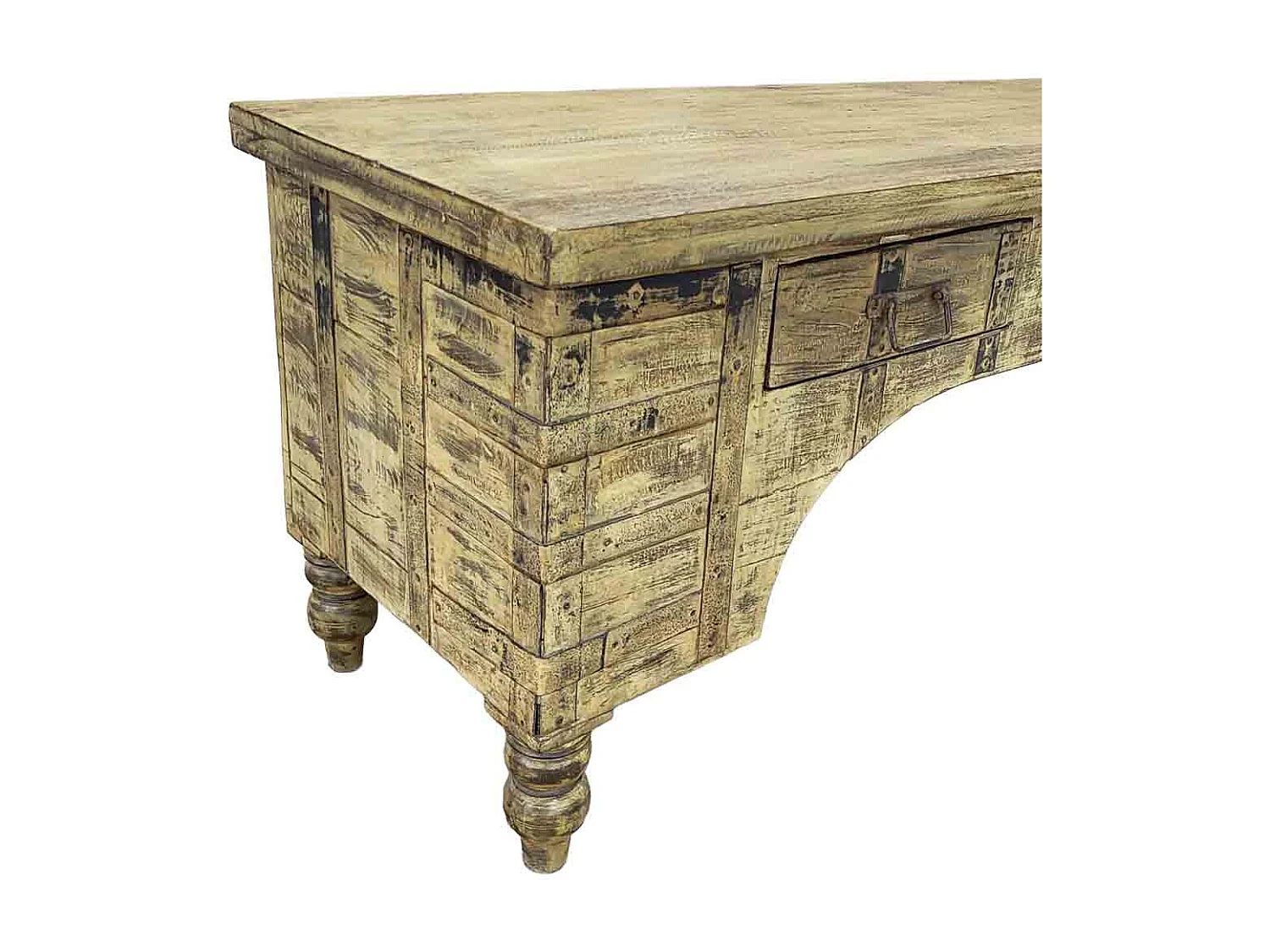 Meuble bas en bois, fabriqué artisanalement, 165-175x45x57 cm