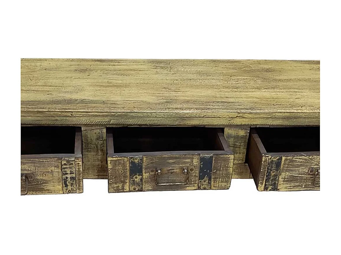 Meuble bas en bois, fabriqué artisanalement, 165-175x45x57 cm