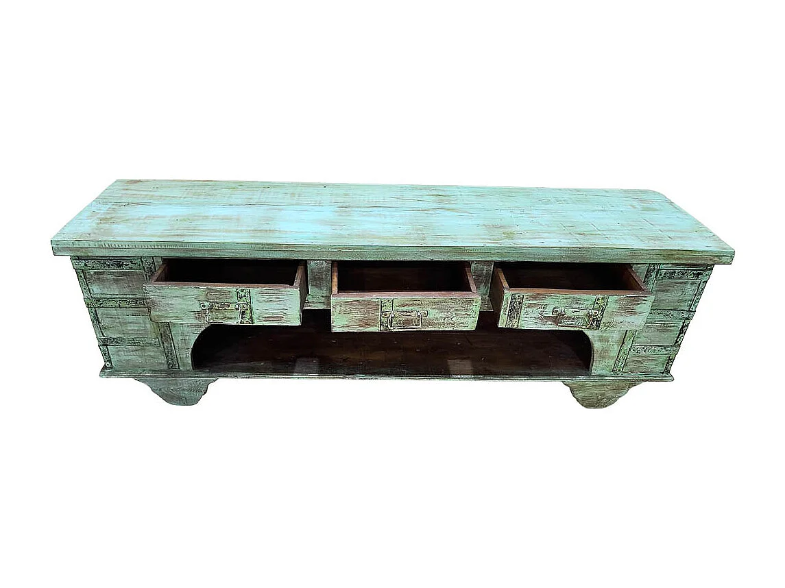 Mueble bajo de madera artesanal 165-175x45x57h cm