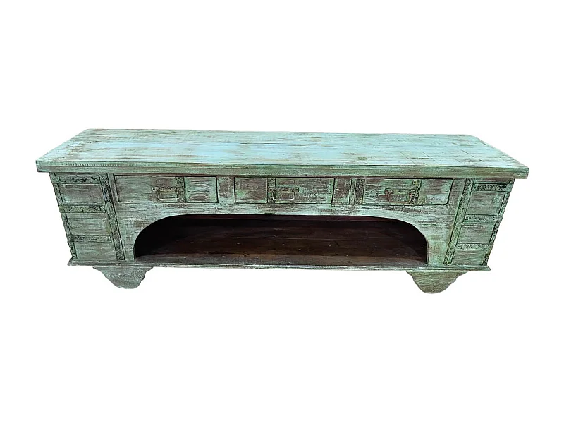 Mueble bajo de madera artesanal 165-175x45x57h cm