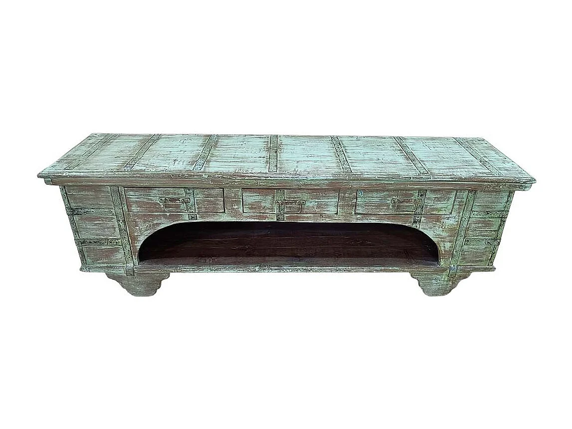 Mueble bajo de madera artesanal 165-175x45x57h cm