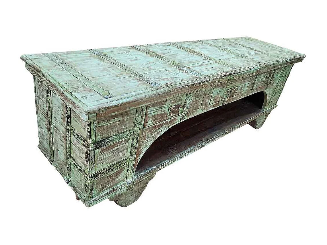 Mueble bajo de madera artesanal 165-175x45x57h cm