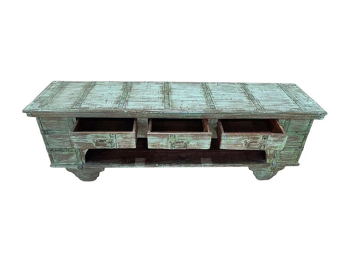 Mueble bajo de madera artesanal 165-175x45x57h cm