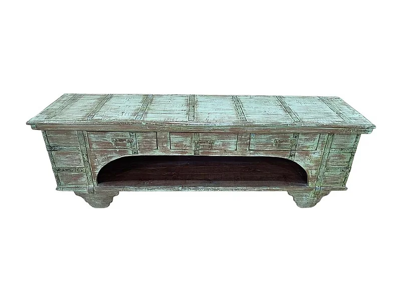 Mueble bajo de madera artesanal 165-175x45x57h cm