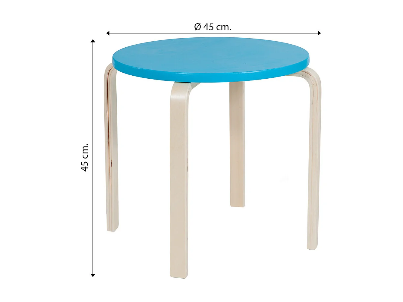 Set tavolo e 2 sedie per bambini in legno blu