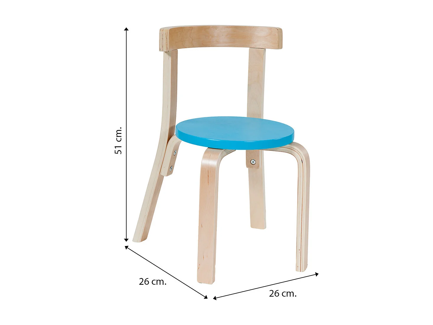 Set table et 2 chaises pour enfants en bois bleu