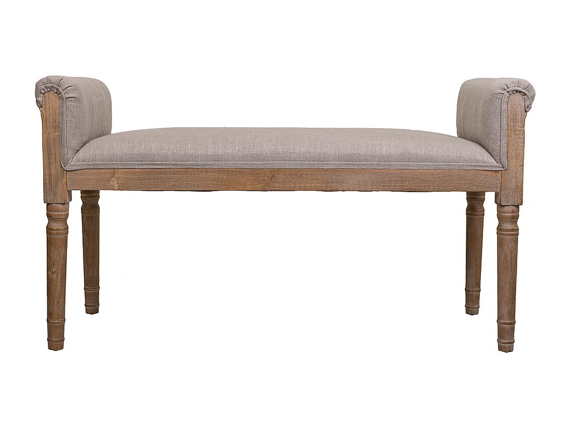 Grau gepolsterte Holzbank 108x41x46/59h cm