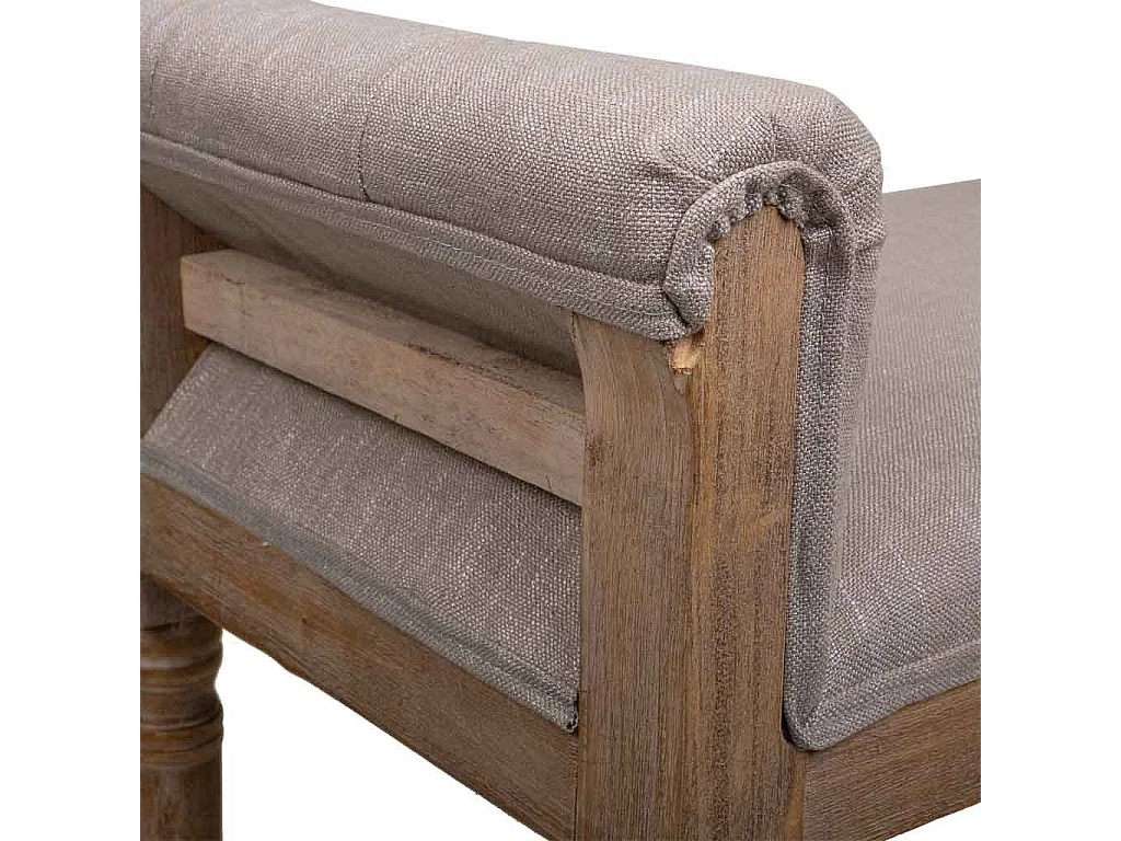 Grau gepolsterte Holzbank 108x41x46/59h cm