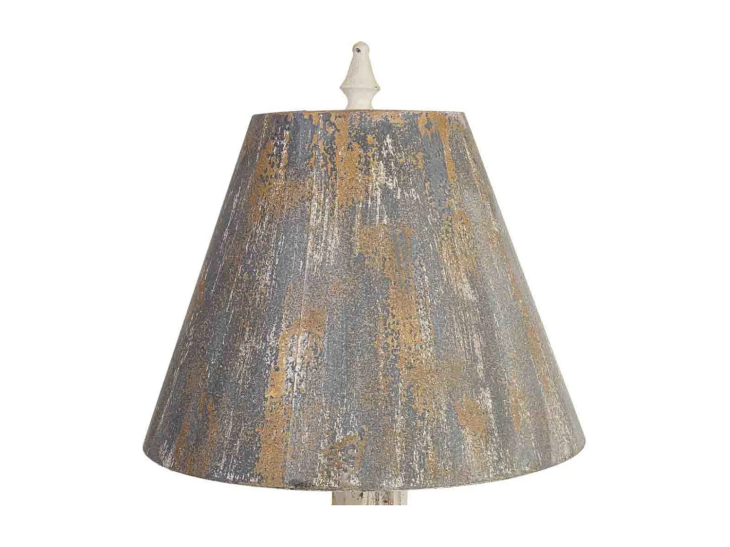 Tischlampe aus Holz und Metall mit antikem Finish