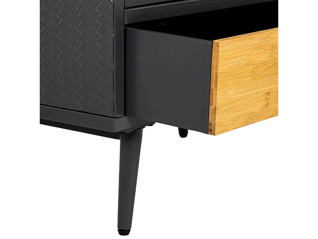 Vitrinenbausatz aus Metall, Holz und Glas, schwarz, 61x32x90,5h cm