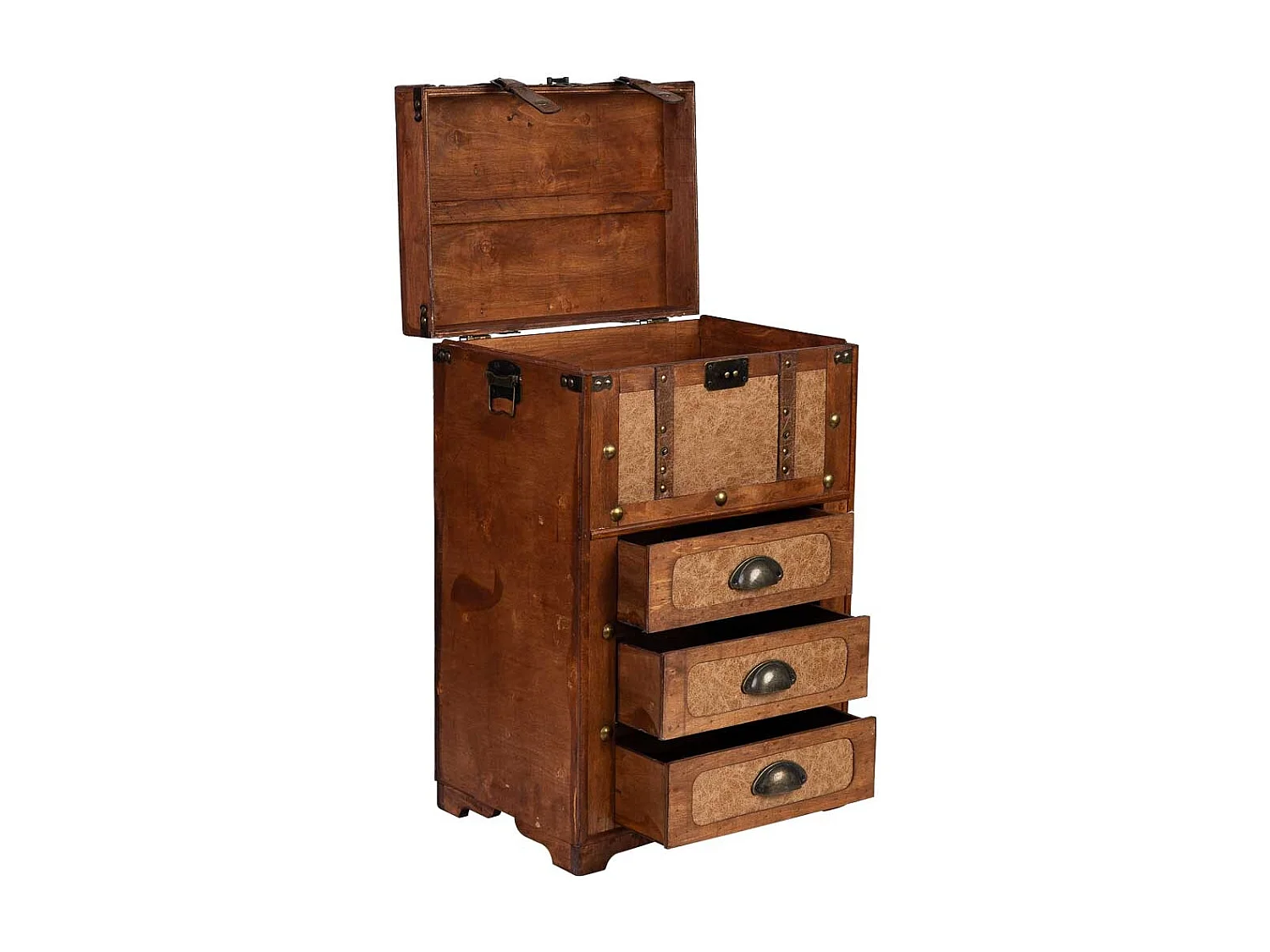 Coffre en bois marron 41x30x64