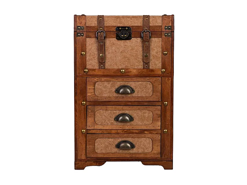 Coffre en bois marron 41x30x64