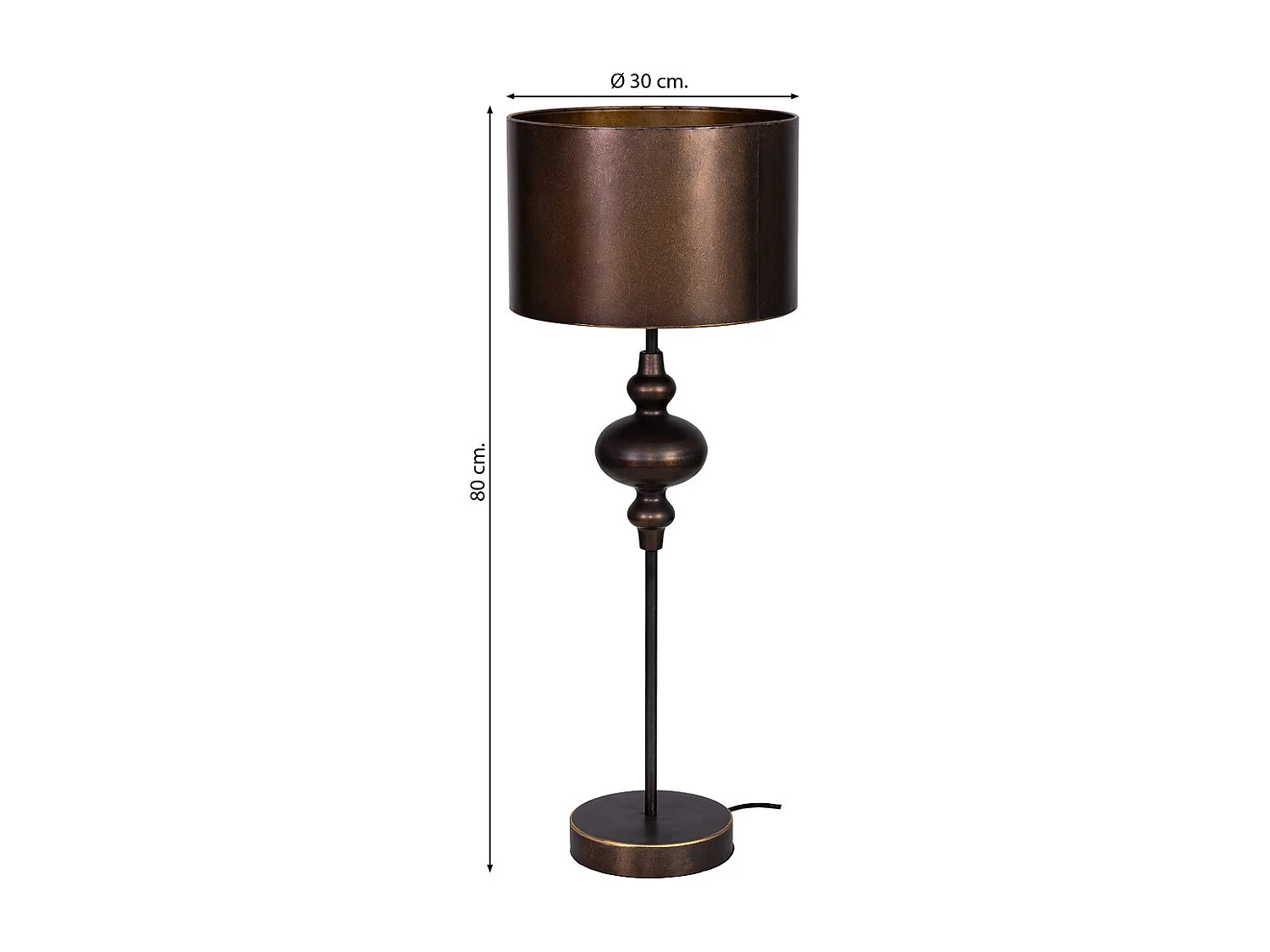 Lampadaire en métal 30x30x80h cm
