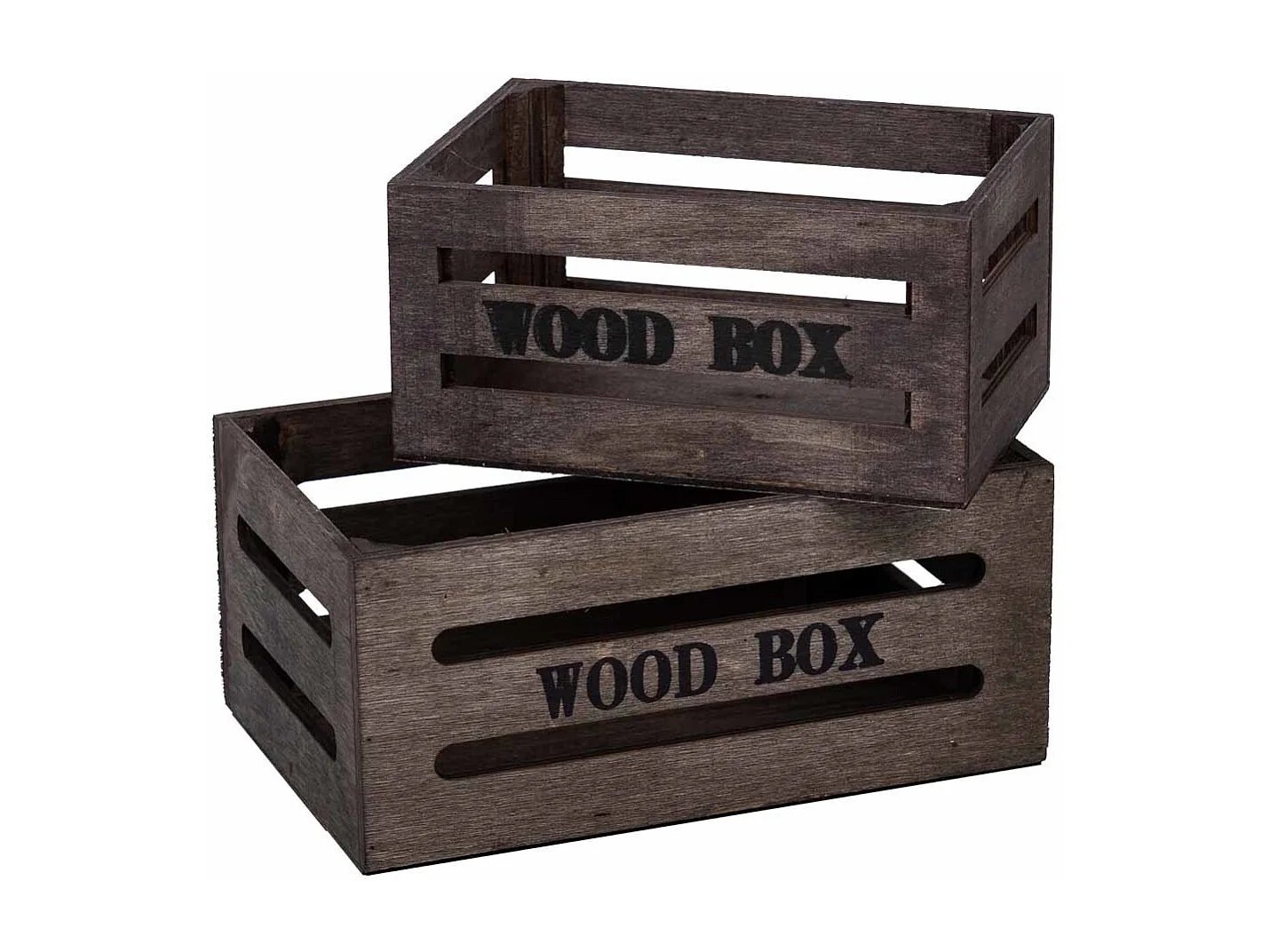 Holzschubladen-Set 2-teilig braun 20x13x09-16x11x08h cm