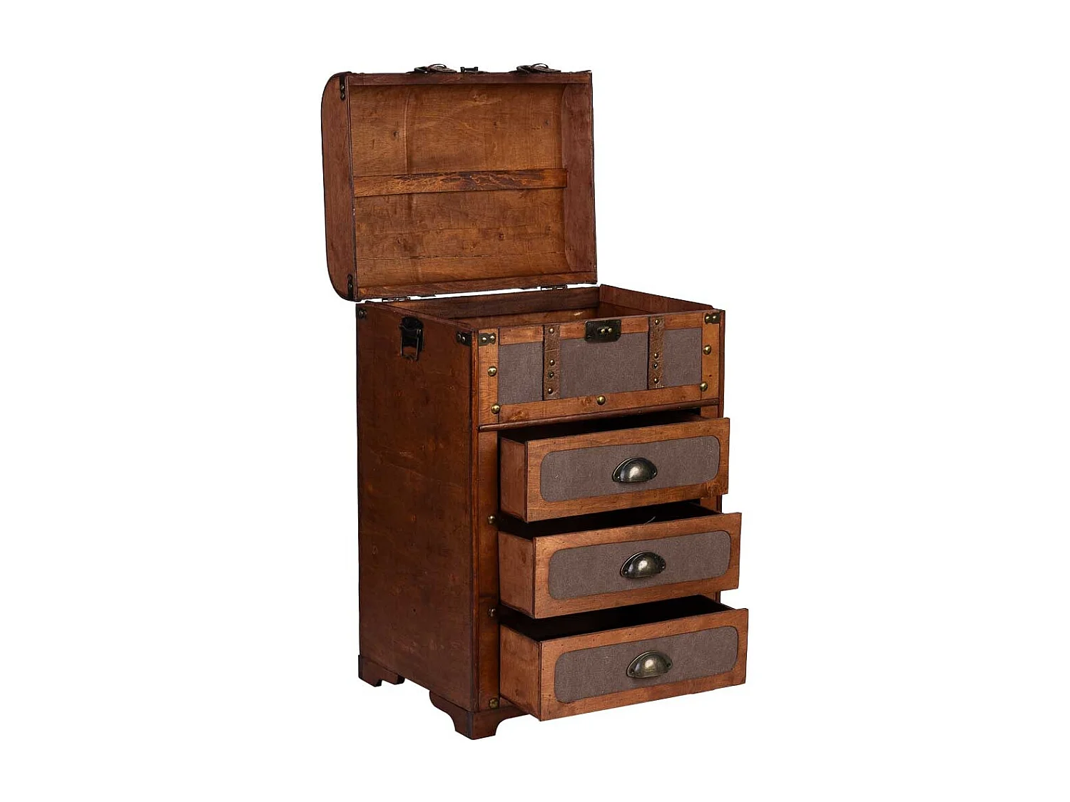 Coffre en bois marron 46x35x71h cm