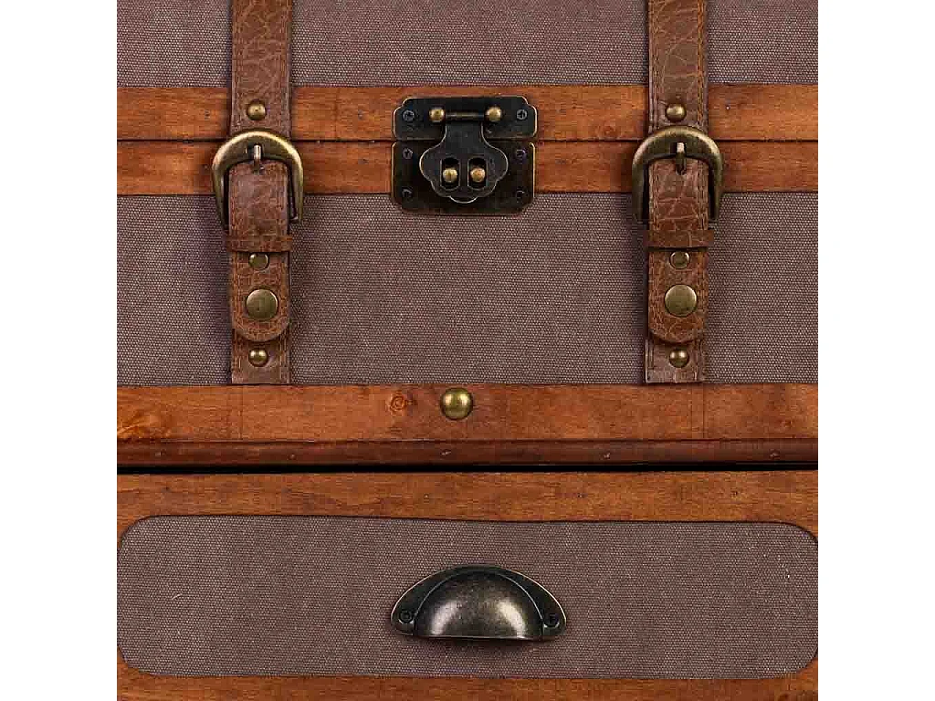 Coffre en bois marron 46x35x71h cm