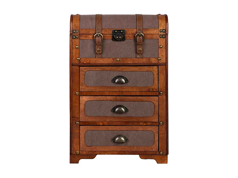 Coffre en bois marron 46x35x71h cm