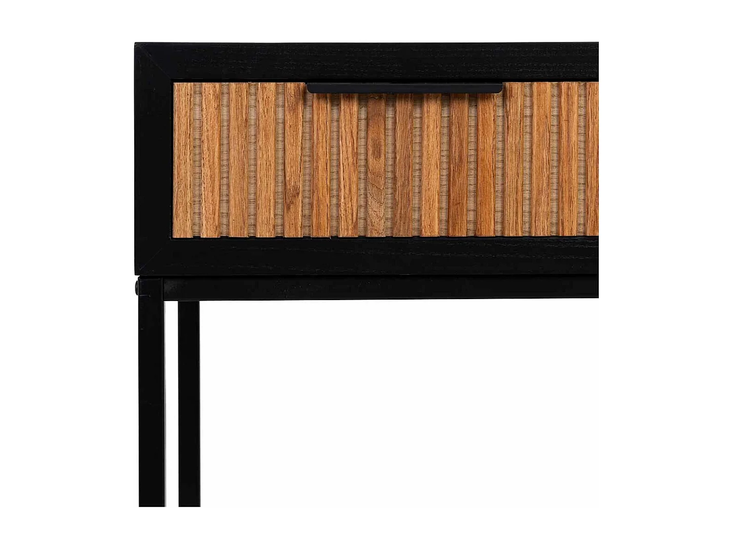 Meuble d'entrée avec 2 tiroirs, bois et métal, 80x42x79h cm