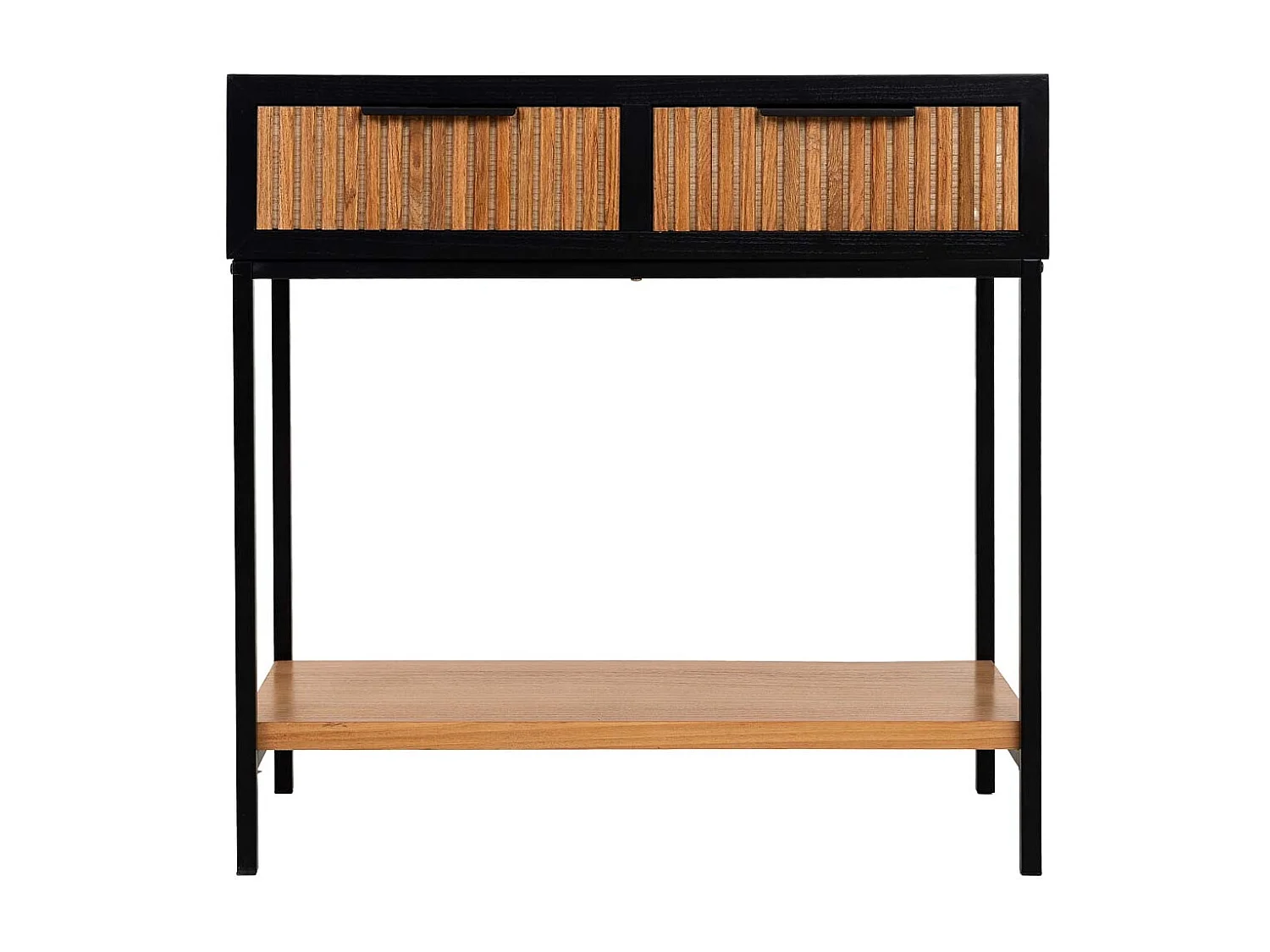 Flurstisch mit 2 Schubladen, Holz und Metall, 80x42x79h cm