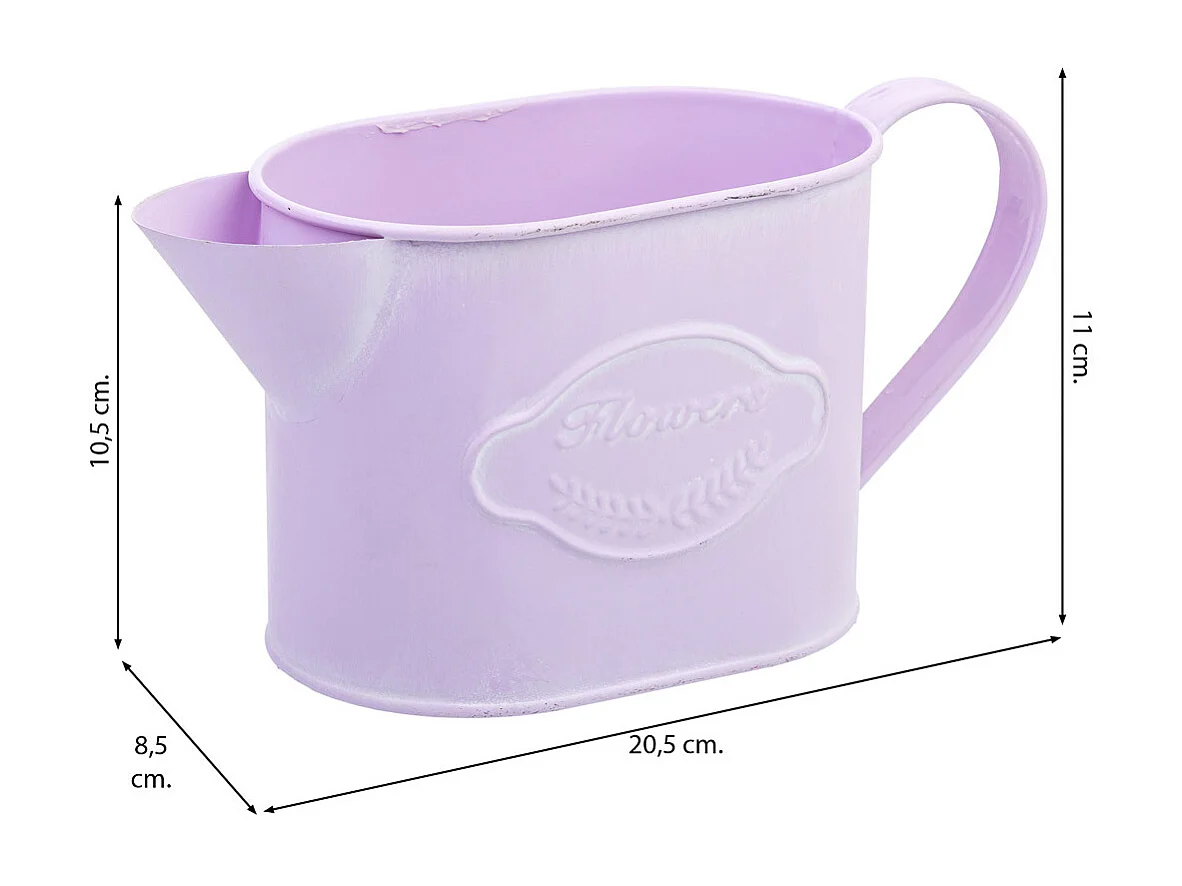 Arrosoir en métal rose 20,5x8,5x105/11h cm