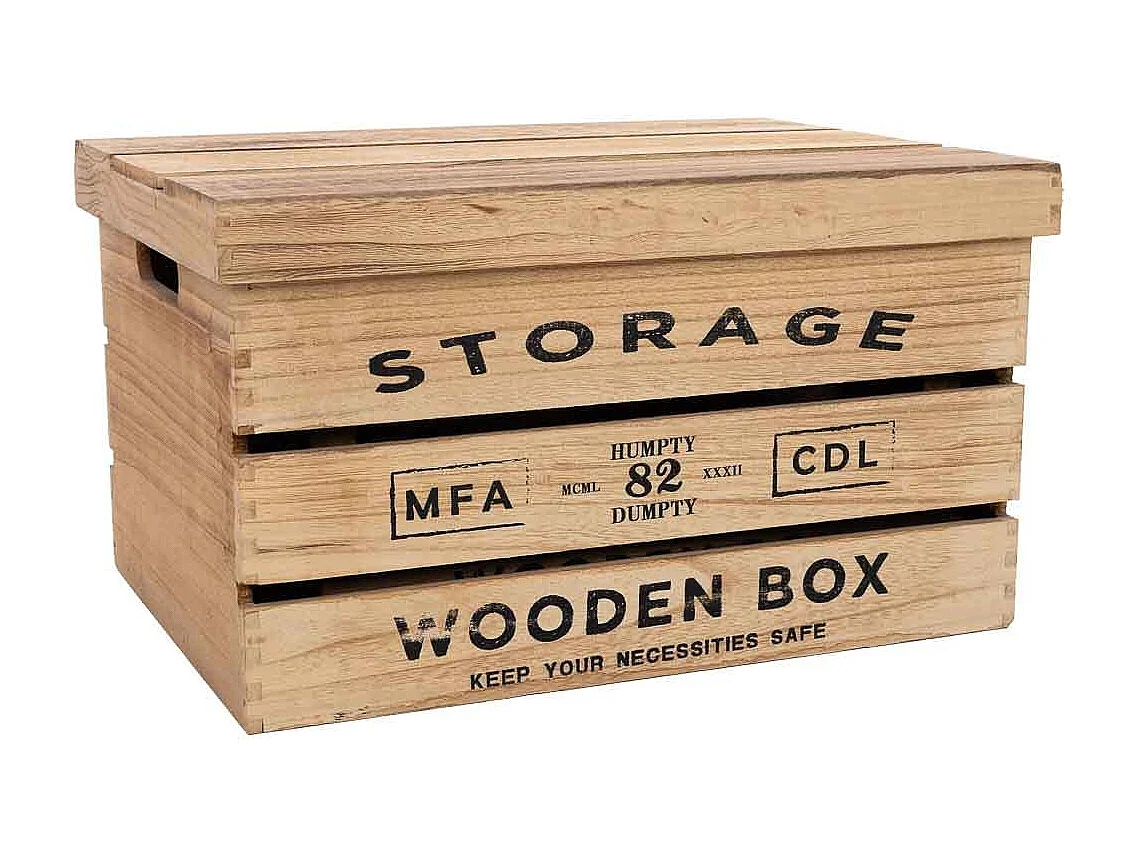 Bedruckte Holzkisten 3er Set 42x31x24h-36x25x20h-30x19x16h cm