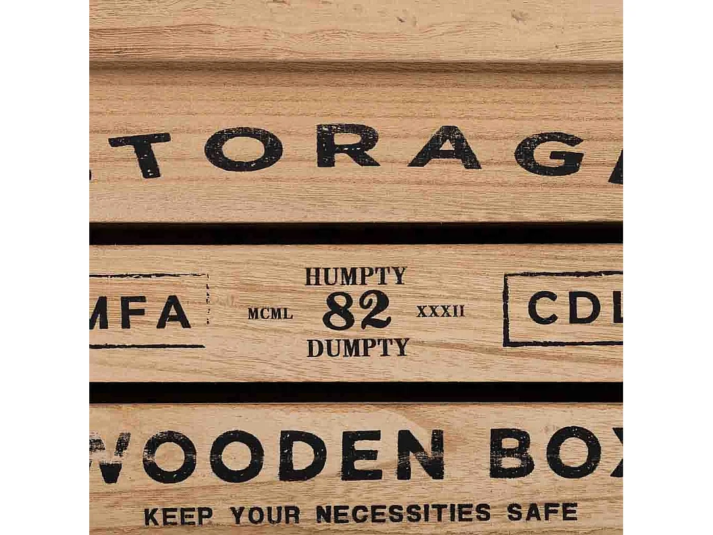 Coffrets en bois imprimés lot de 3 pièces