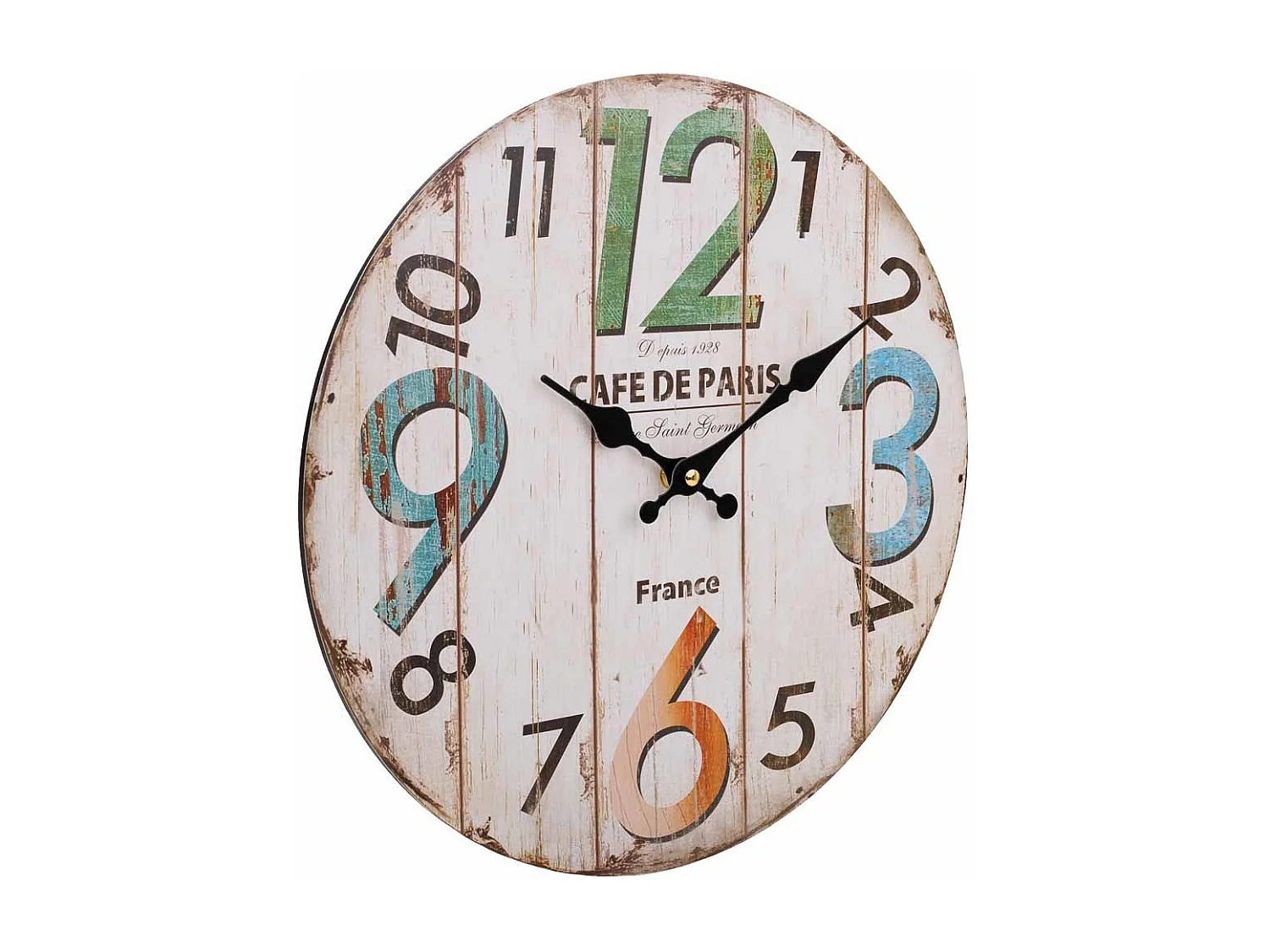 Reloj de pared de madera blanco 34x34x2cm