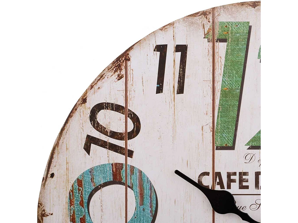 Reloj de pared de madera blanco 34x34x2cm