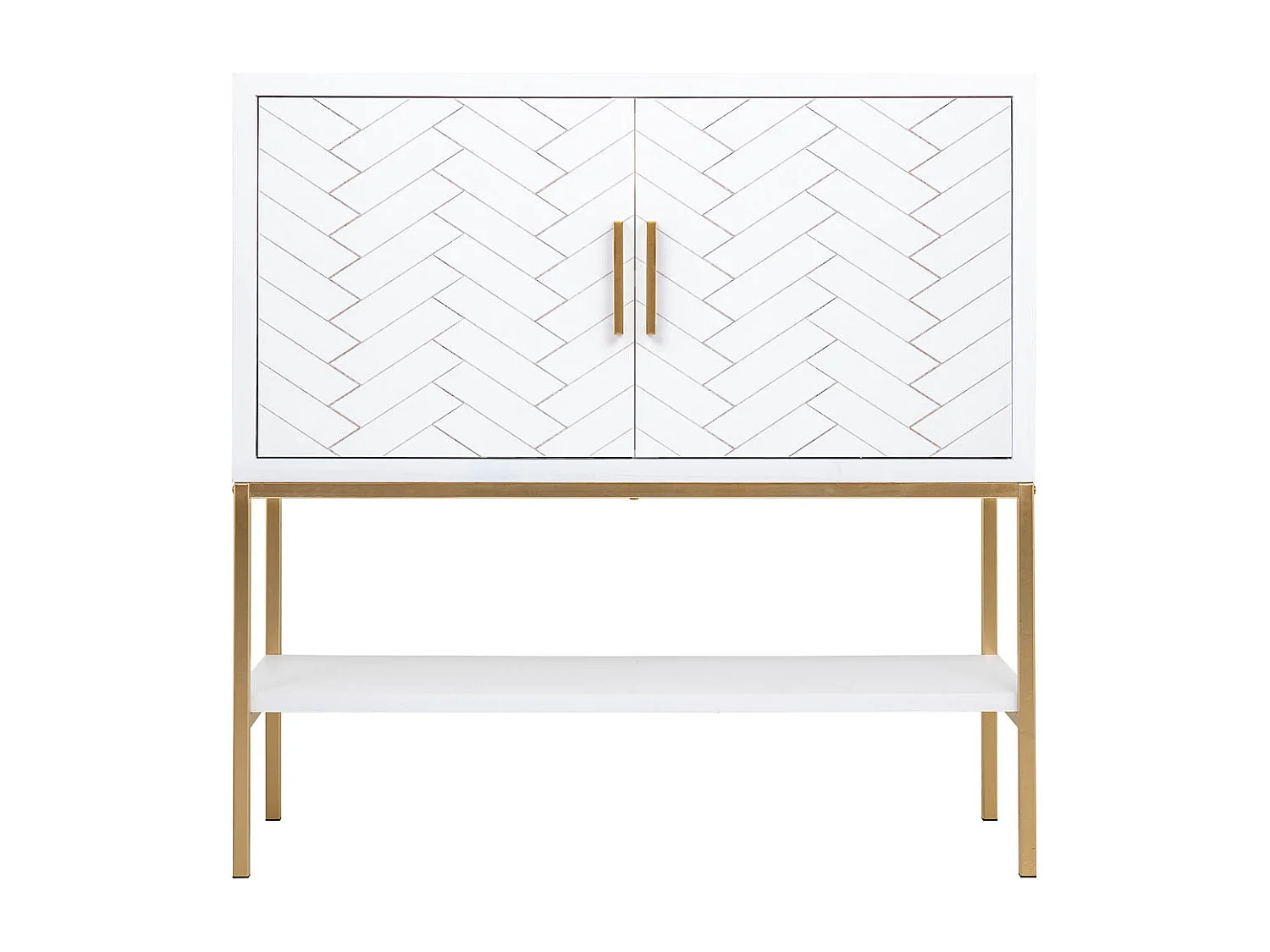 Buffet 2 portes bois et métal 100x40x100h cm