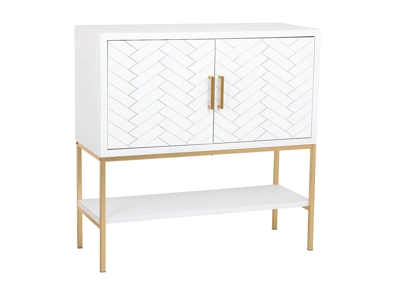 Buffet 2 portes bois et métal 100x40x100h cm