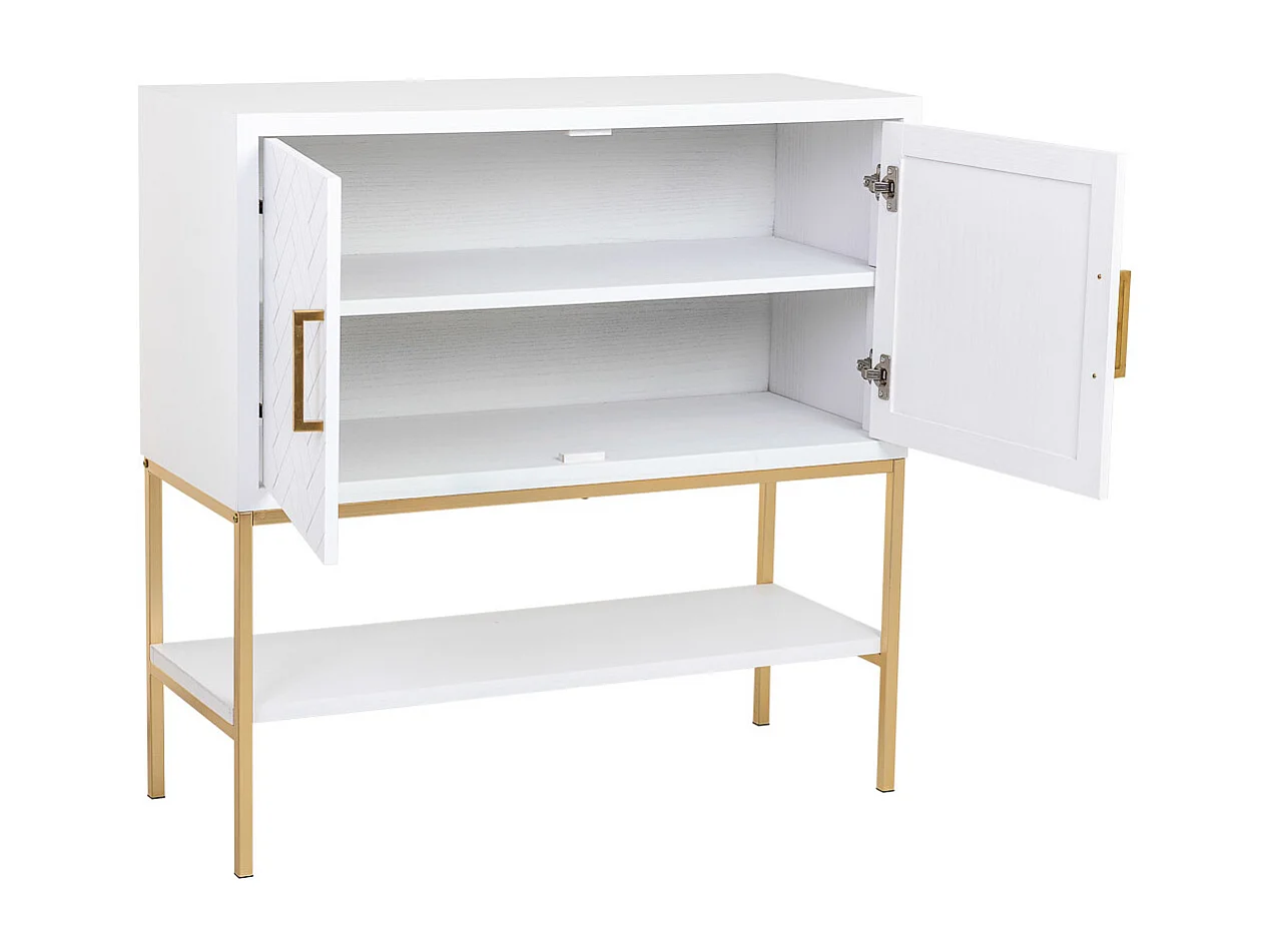 Buffet 2 portes bois et métal 100x40x100h cm