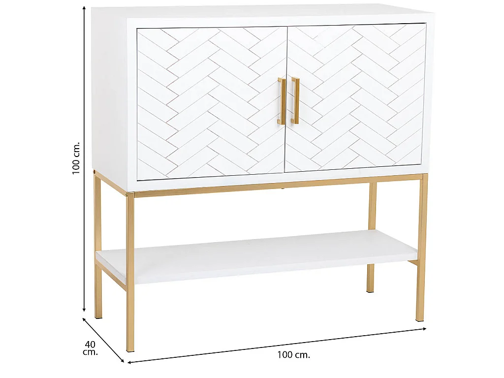 Credenza 2 ante legno e metallo 100x40x100h cm