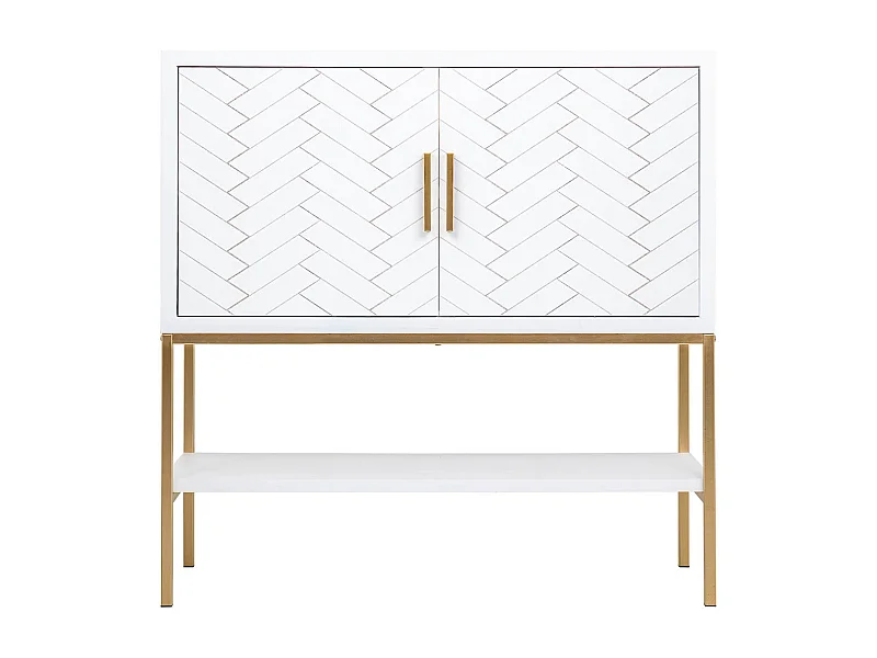 Buffet 2 portes bois et métal 100x40x100h cm