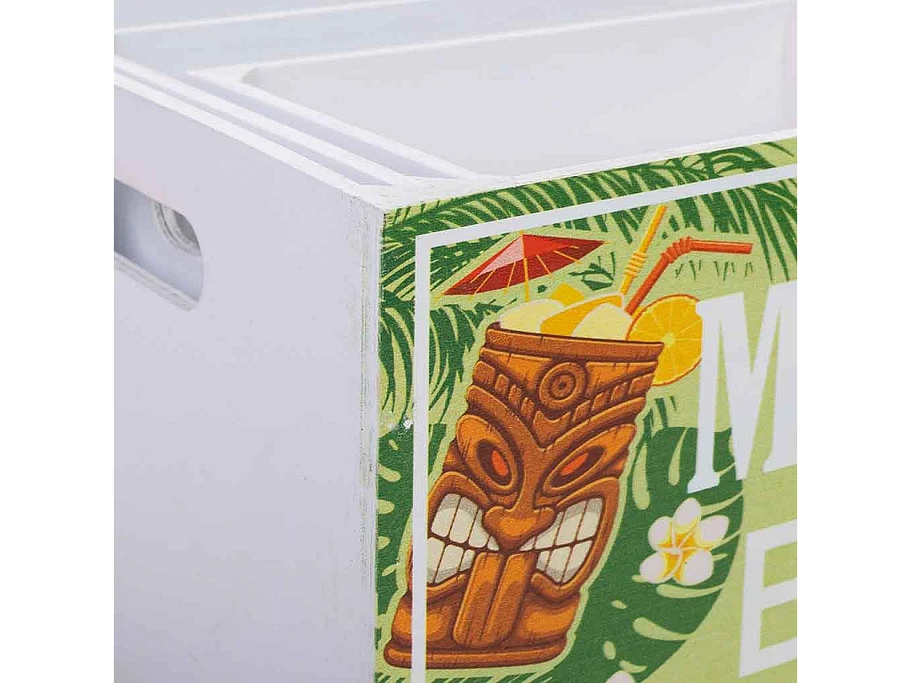 Bedruckte Holzschubladen 3er Set 36x26x18h-31x21x16h-26x16x14h cm