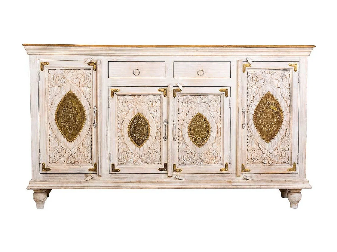 Buffet artisanal en bois 178x43x102h cm